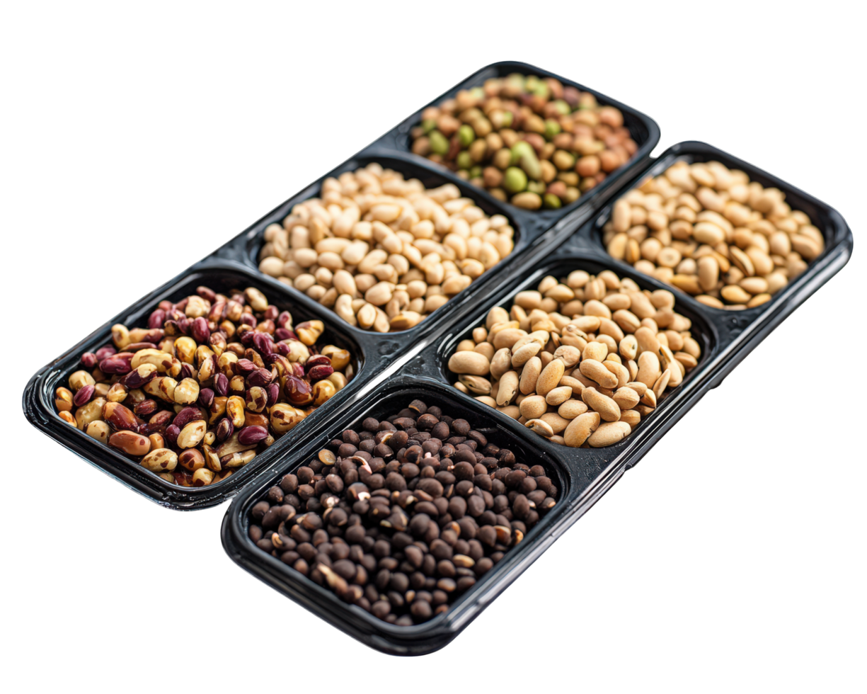 A tray of nuts and beans png