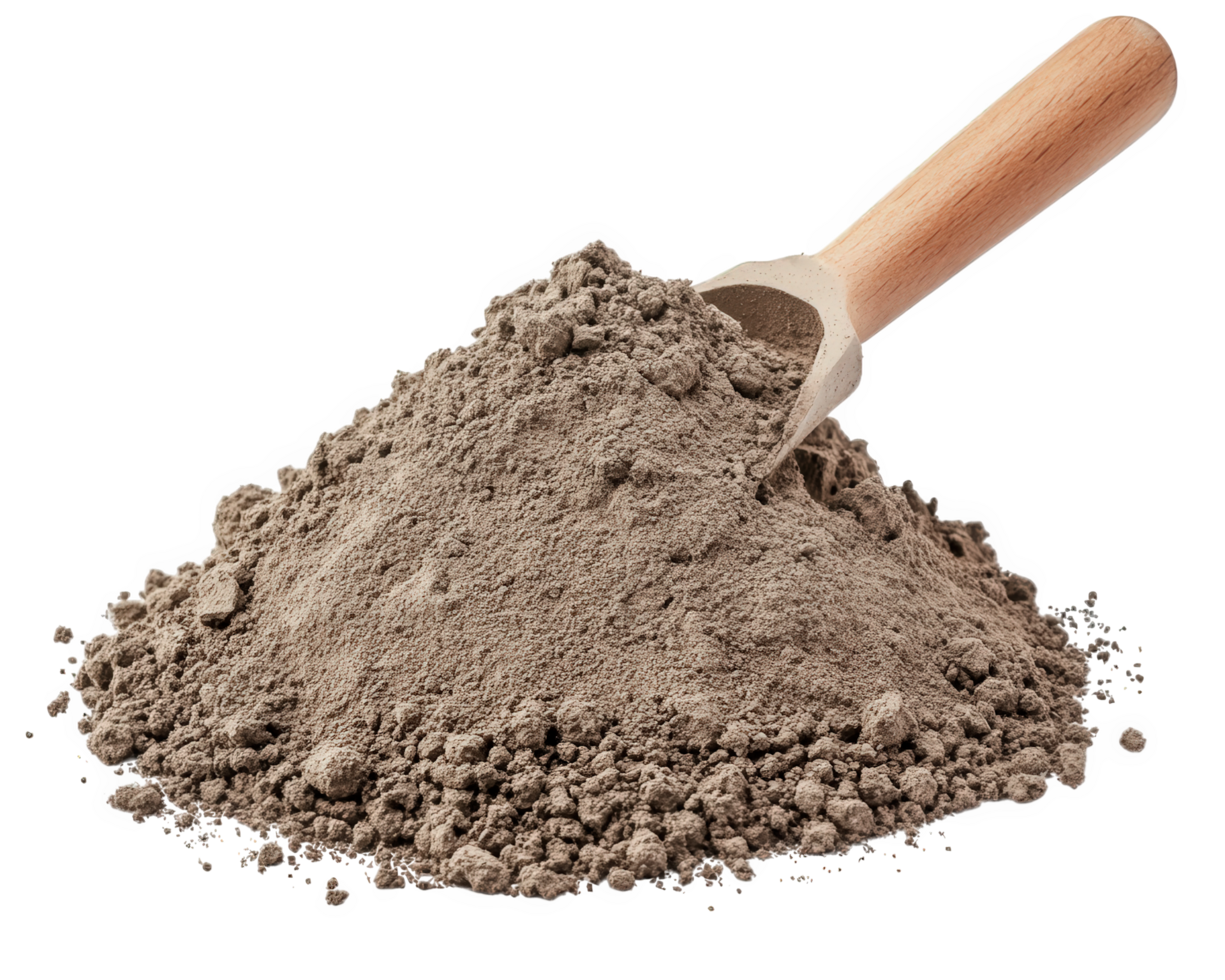 A scoop of cement with a wooden handle png
