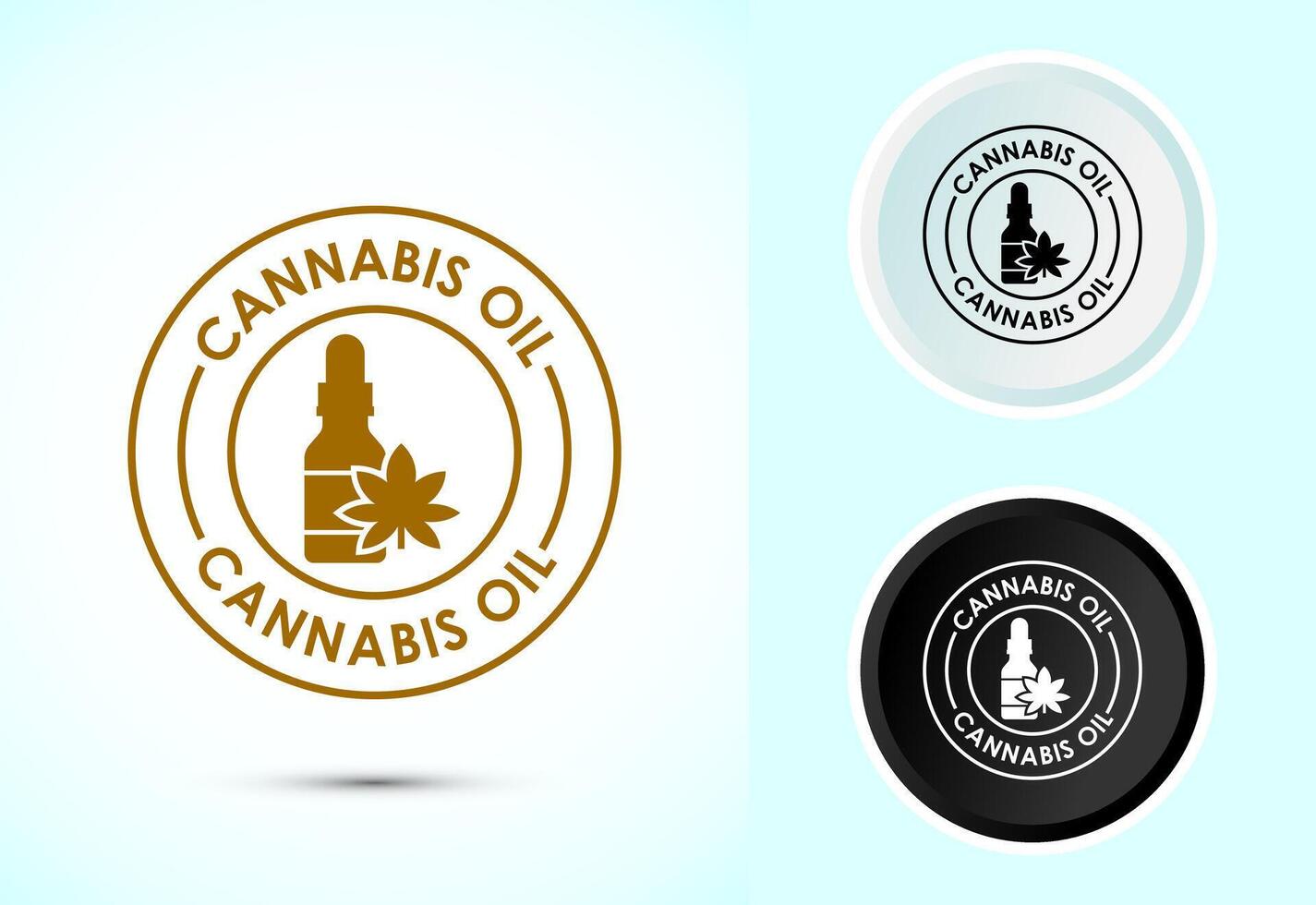 Cannabis oil icon. CBD cannabidiol sign symbol, Marijuana oil icon, Color black and white vector