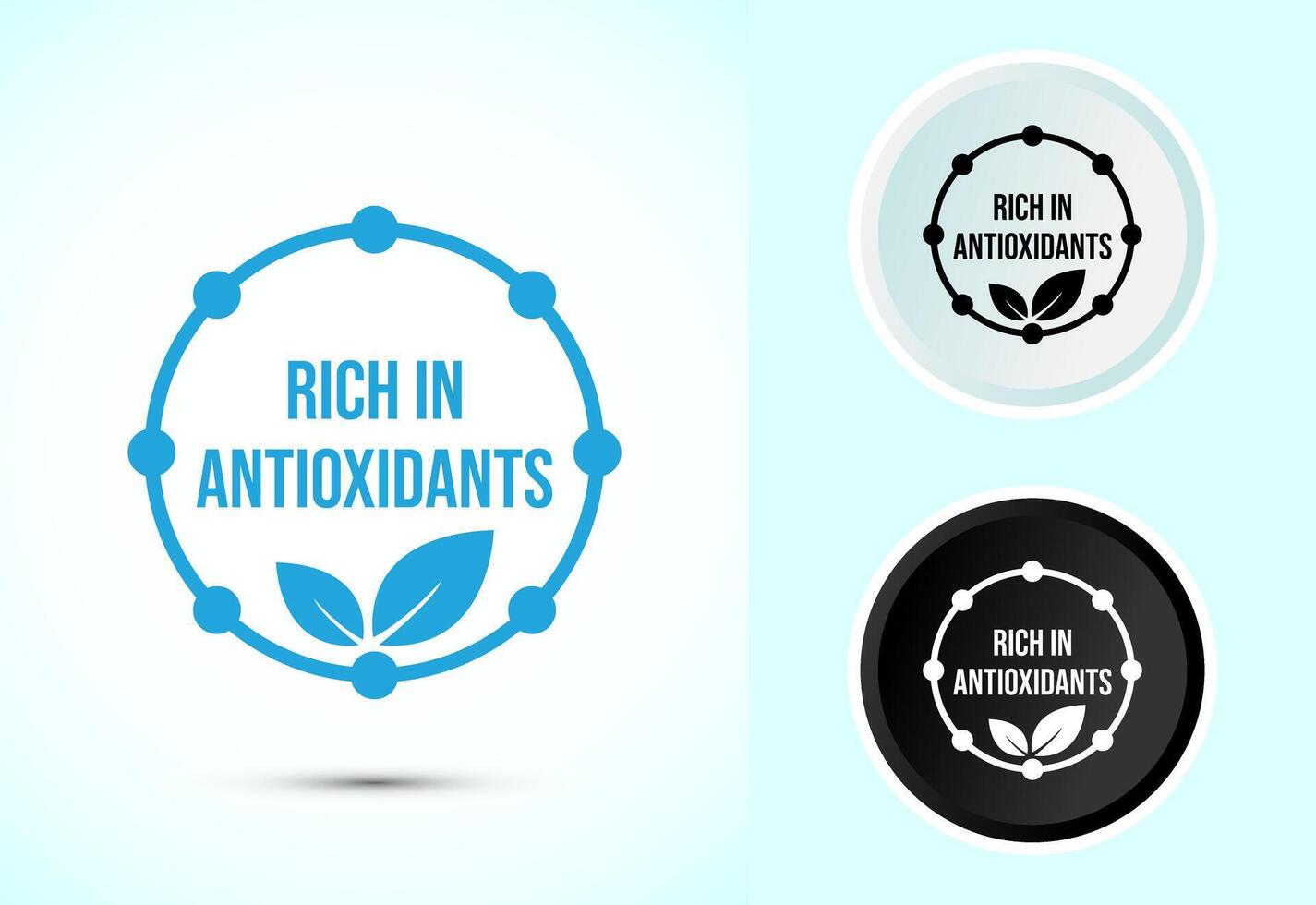 Rich in antioxidants icon illustration. Antioxidant rich food label sign, Color black and white vector