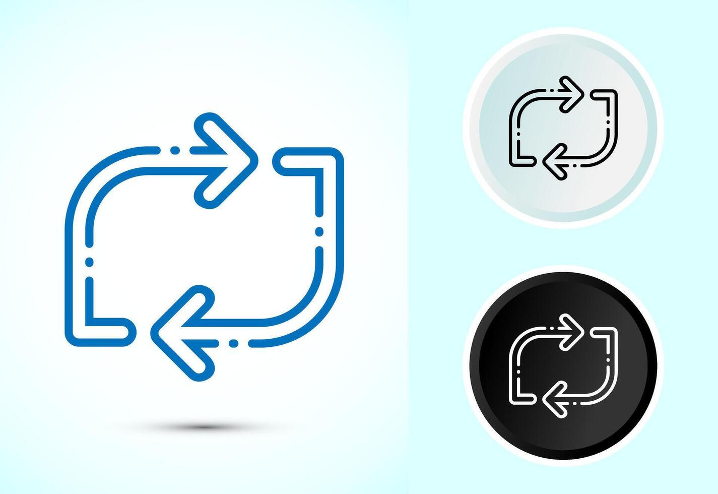 Sync processing icon design, reset icon, Reload sign, Color black and white vector