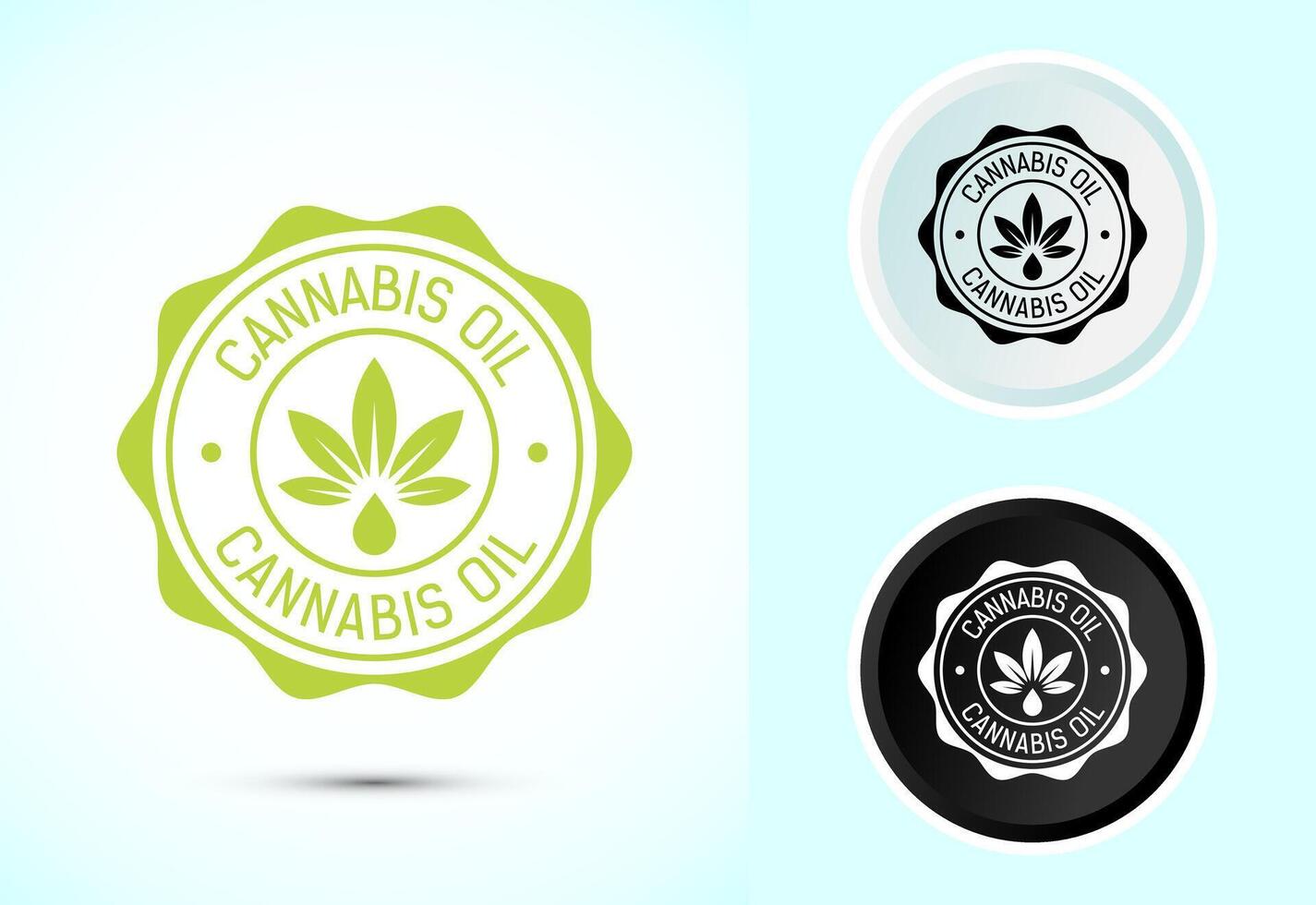 Cannabis oil icon illustration. CBD cannabidiol sign, Marijuana oil icon, Color black and white vector