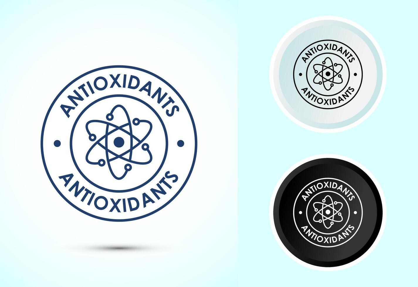 Rich in antioxidants icon illustration. Antioxidant rich food label sign symbol, Color black and white vector