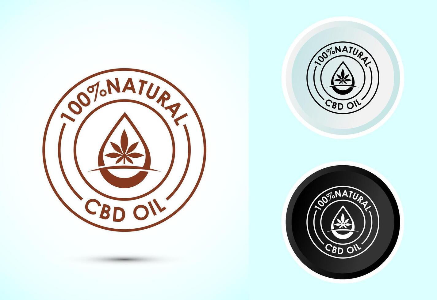 Cannabis oil icon design. CBD cannabidiol sign, Marijuana oil icon, Color black and white vector