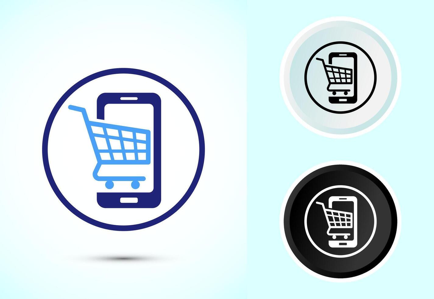 Online shopping icon design illustration. Shopping symbol for apps. Color black and white vector