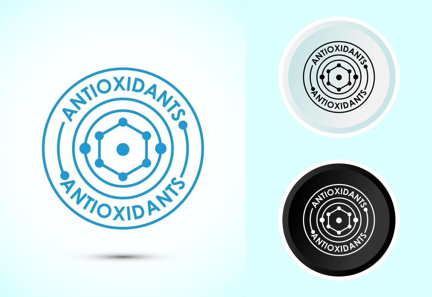 Rich in antioxidants icon design. Antioxidant rich food sign symbol, Color black and white vector