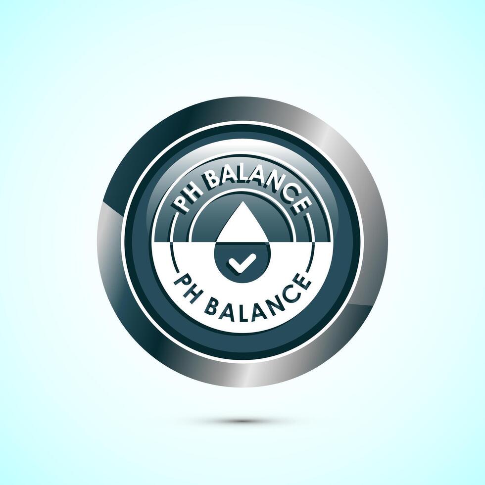 PH balance icon design illustration. Neutral PH balance icon sign, Free acidity concept, Gray color round button design vector