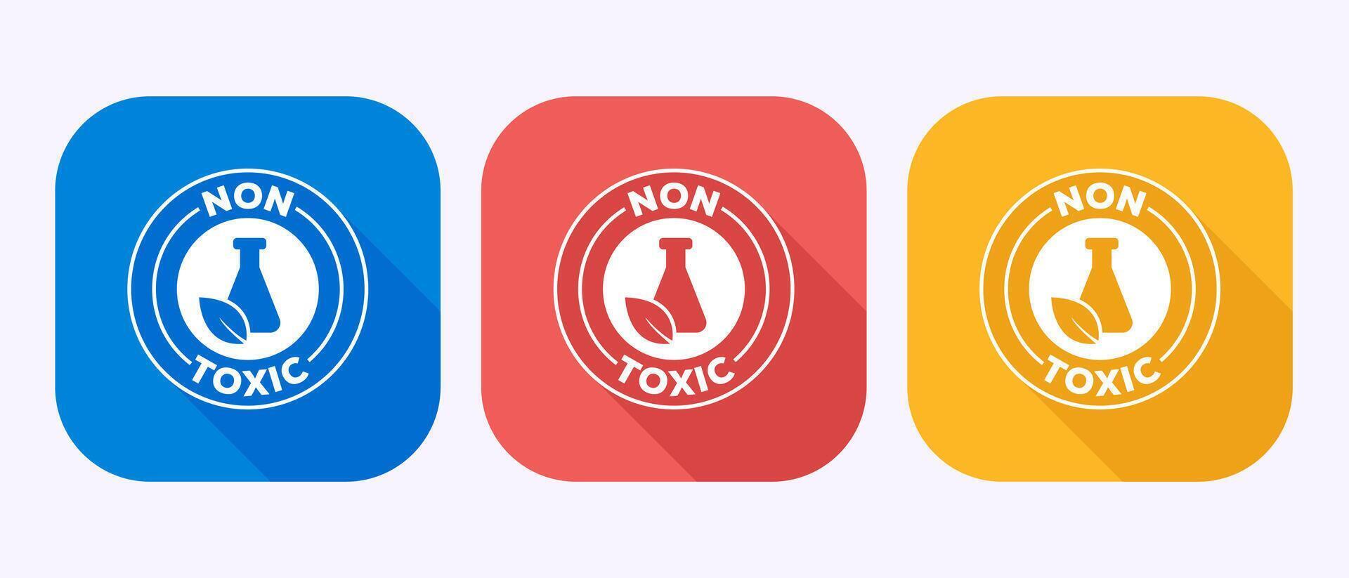 Non toxic icon No harmful chemical symbol in shadow button design vector