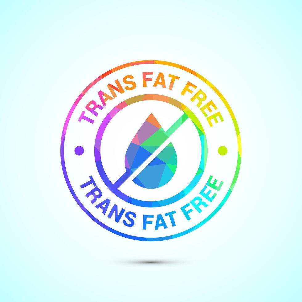 Trans fat free icon design illustration, Low poly style vector
