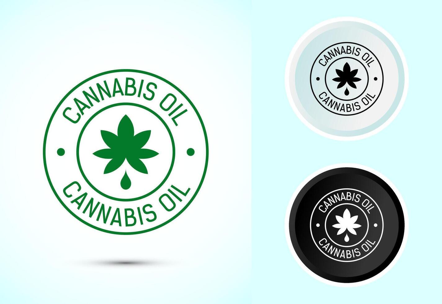Cannabis oil icon design. CBD cannabidiol sign symbol, Marijuana oil icon, Color black and white vector