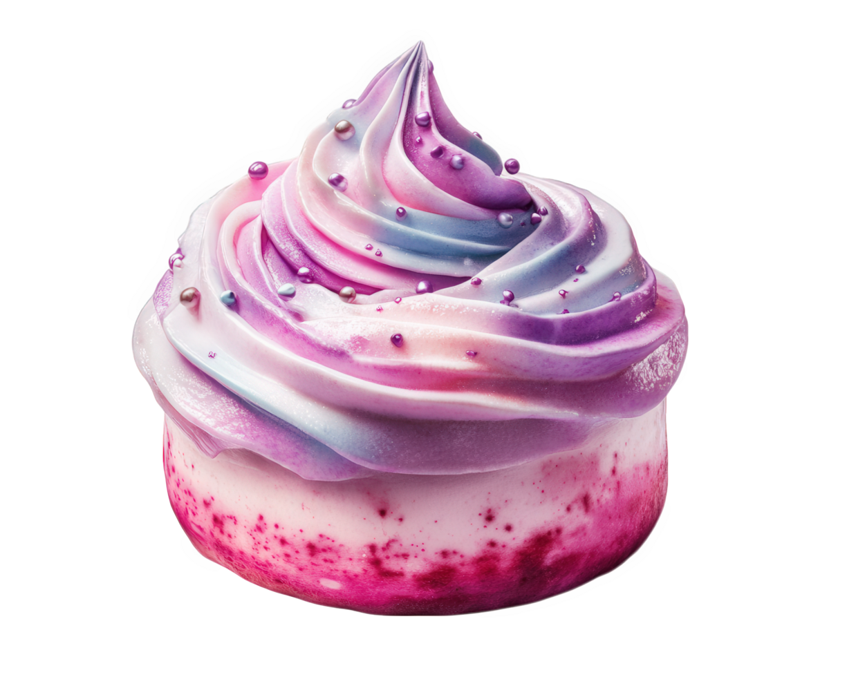 A cupcake with a rainbow swirl on top png