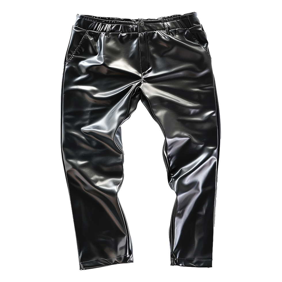 Sleek Black Leather Pants for Men Stylish Casual Outfit png