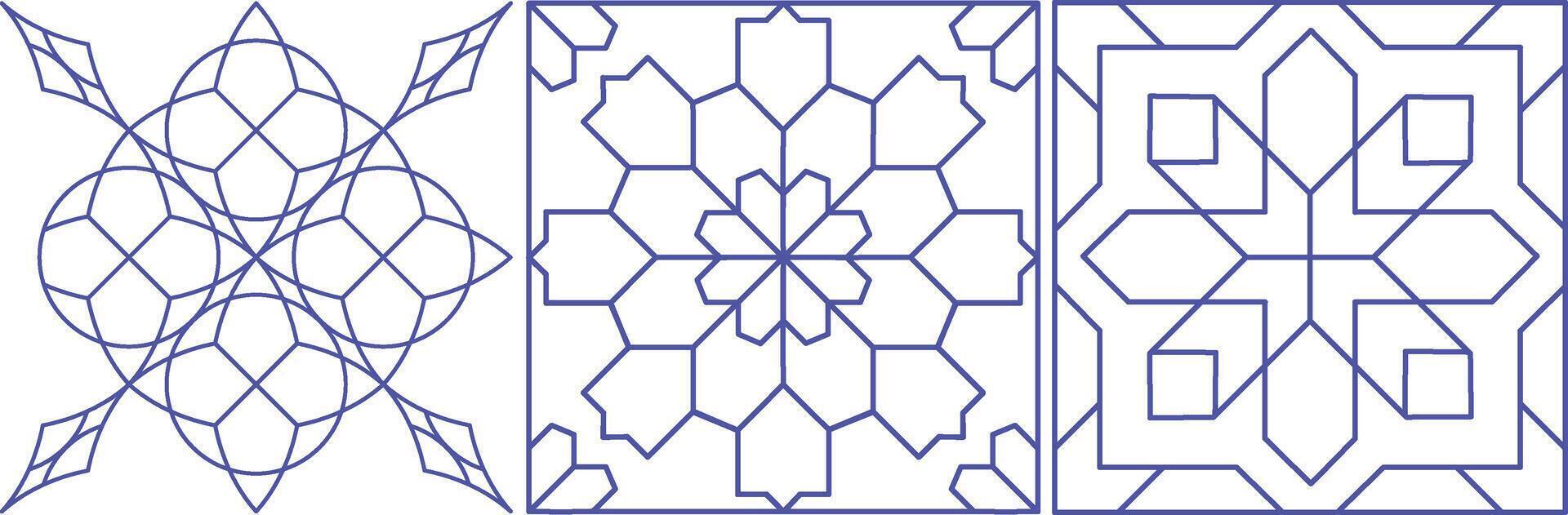 a set of four different designs for a window vector