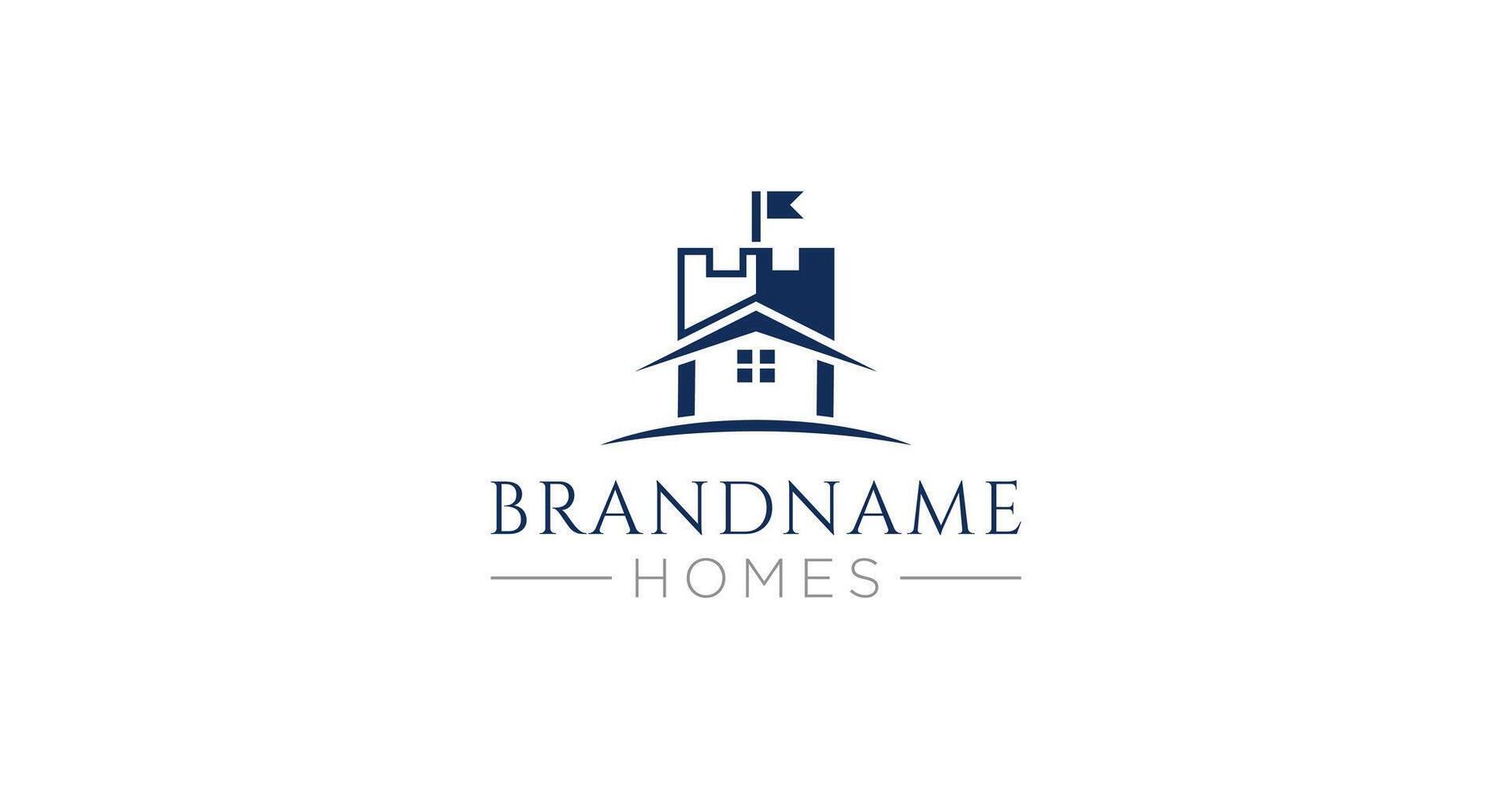Castle real estate logo vector