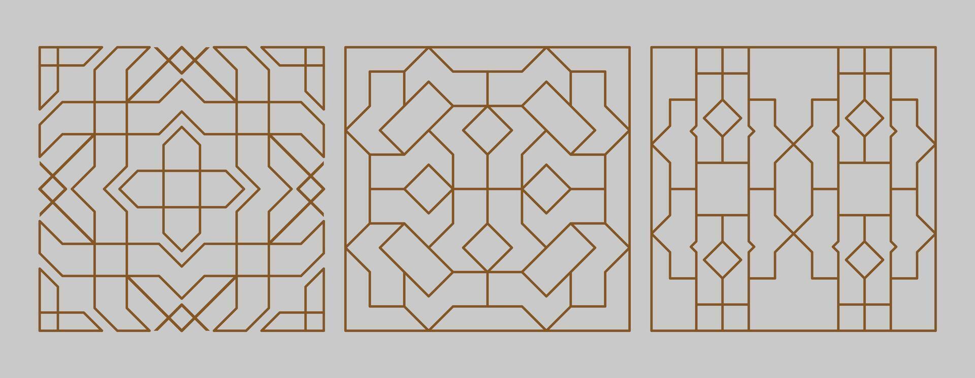 Islamic Pattern Saft B Furkah Outline vector