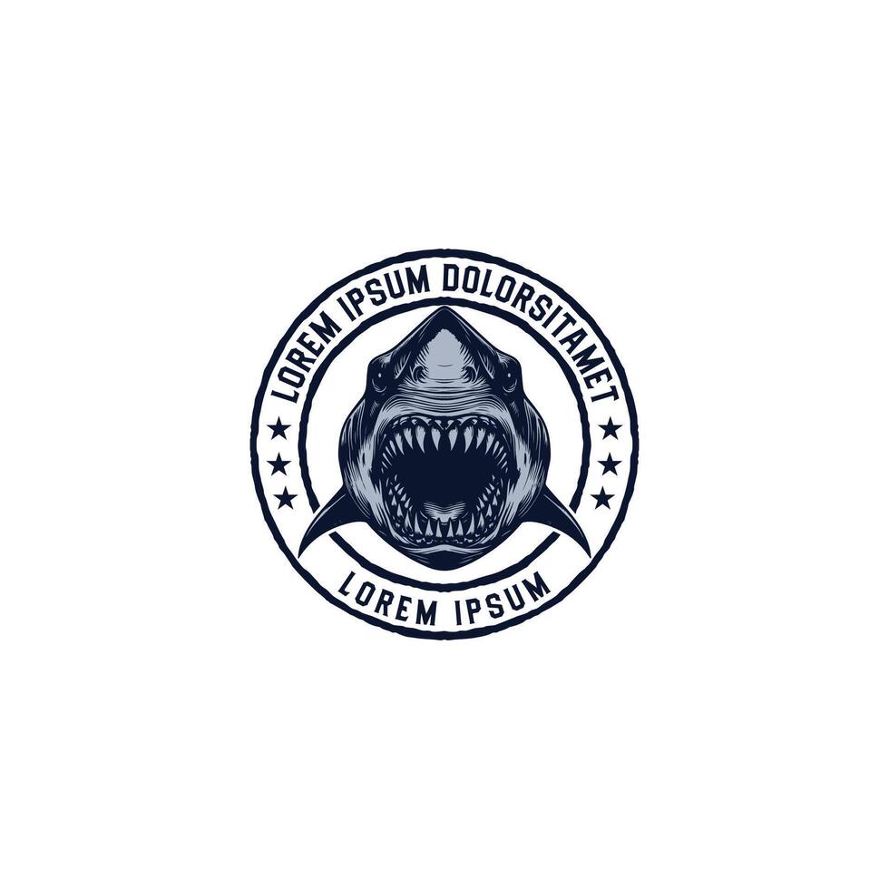 Angry shark logo vector