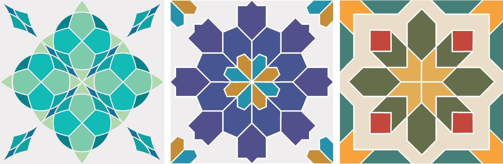 four different designs of geometric patterns vector