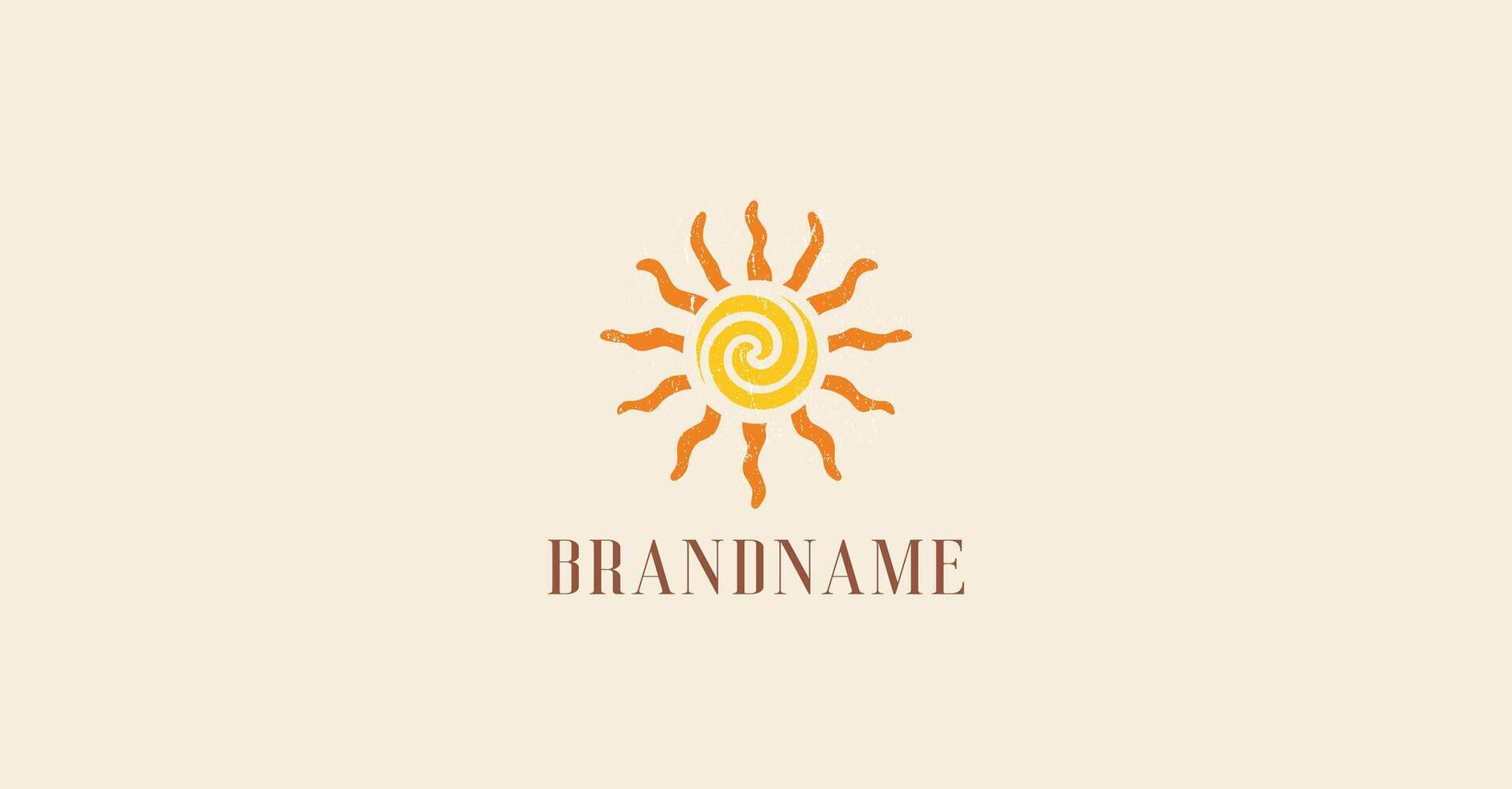 Ancient sun logo vector