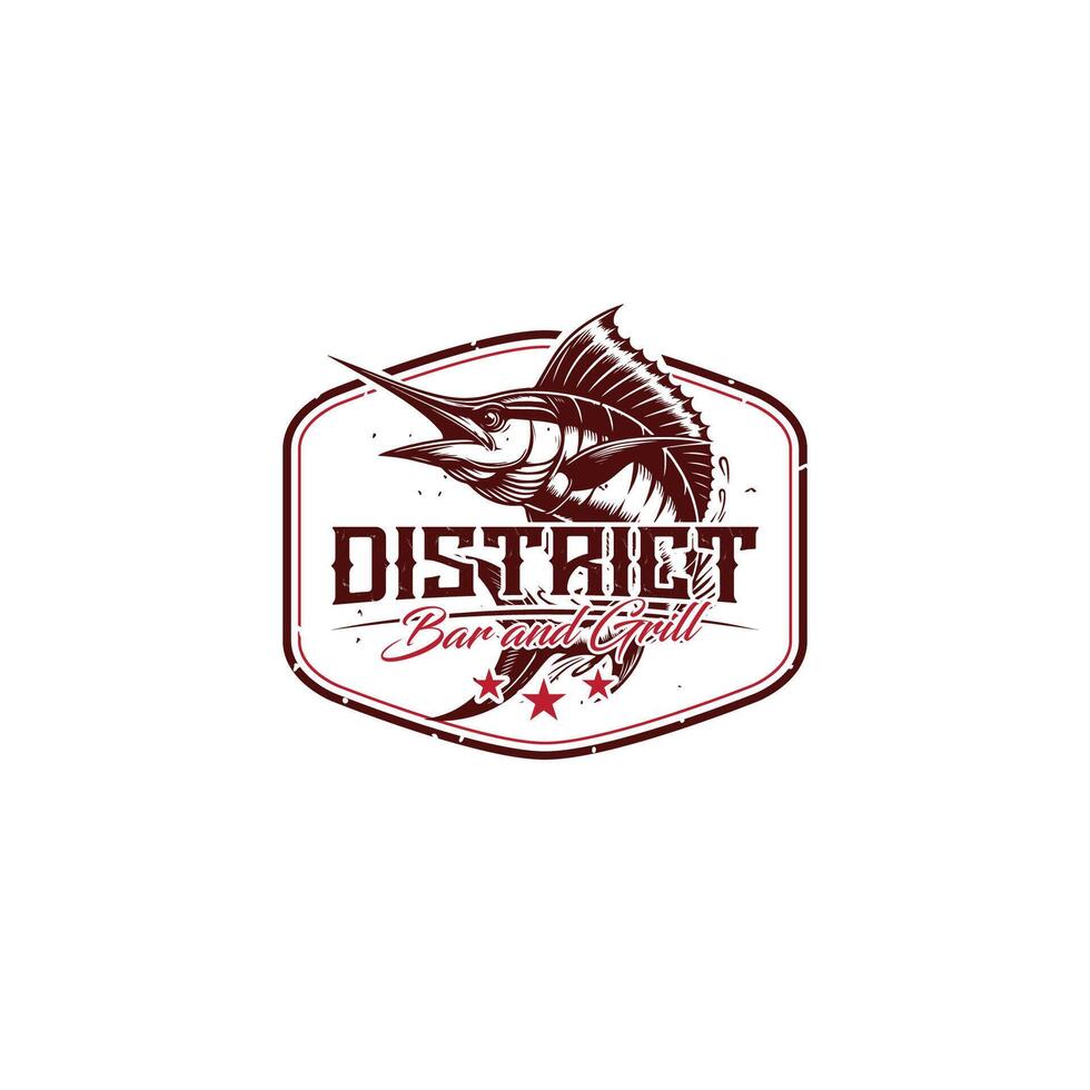 Marlin sword fish logo vector
