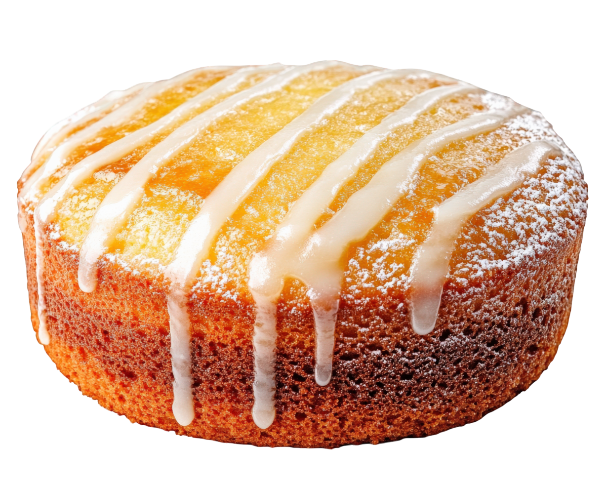 A cake with icing on top on a black background png
