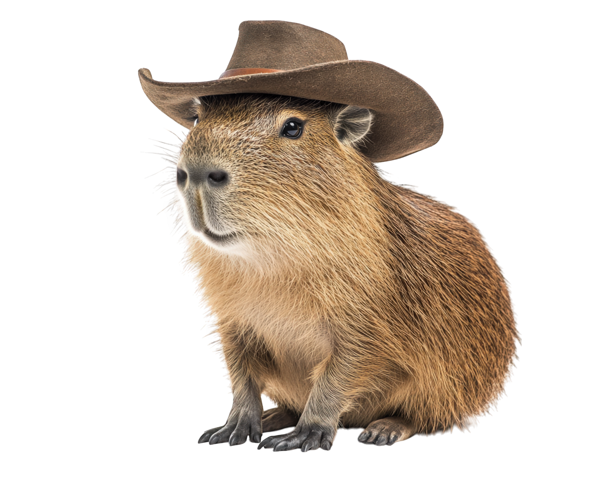 A capybara wearing a cowboy hat png