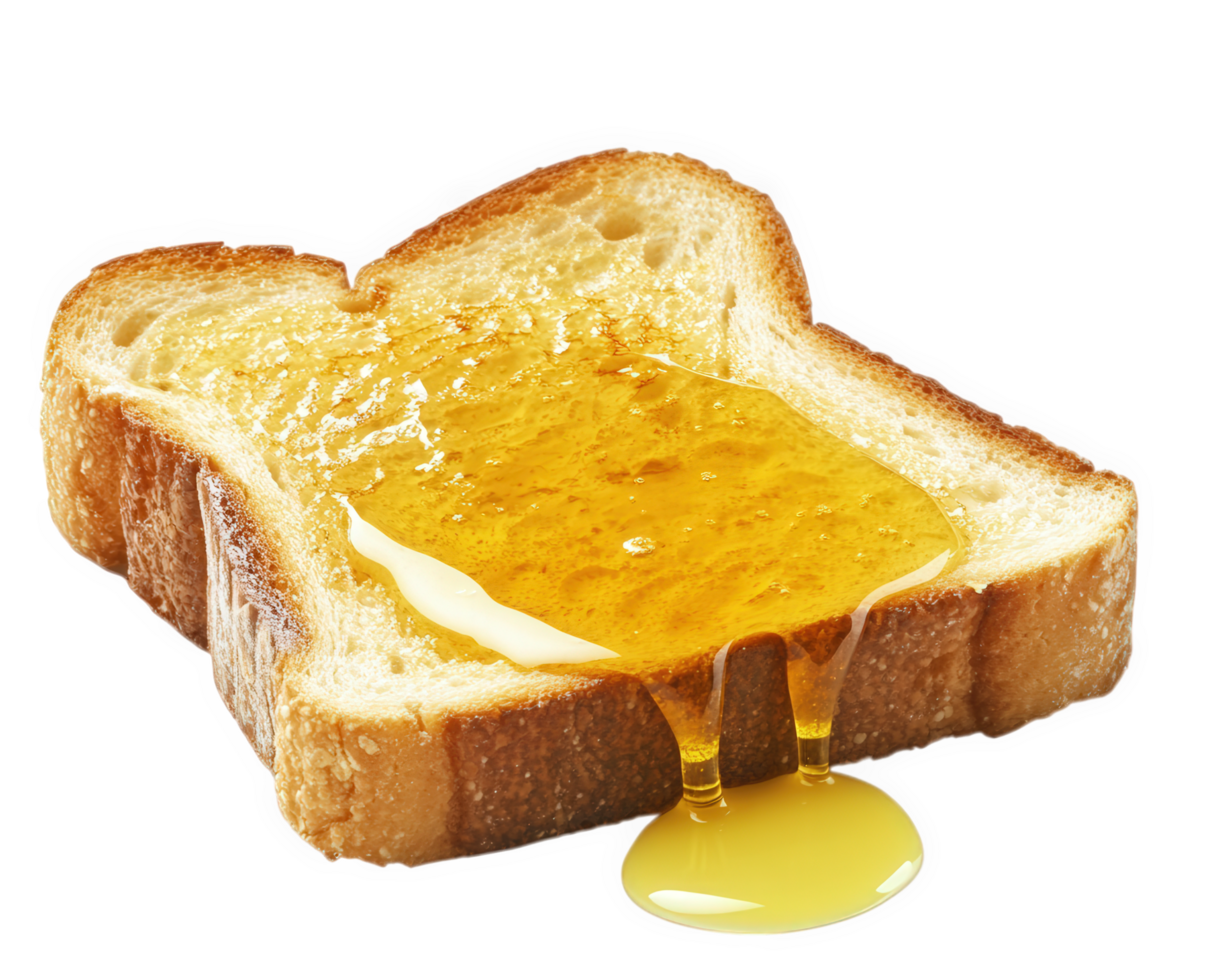 uma fatia do pão com querida gotejamento a partir de isto png