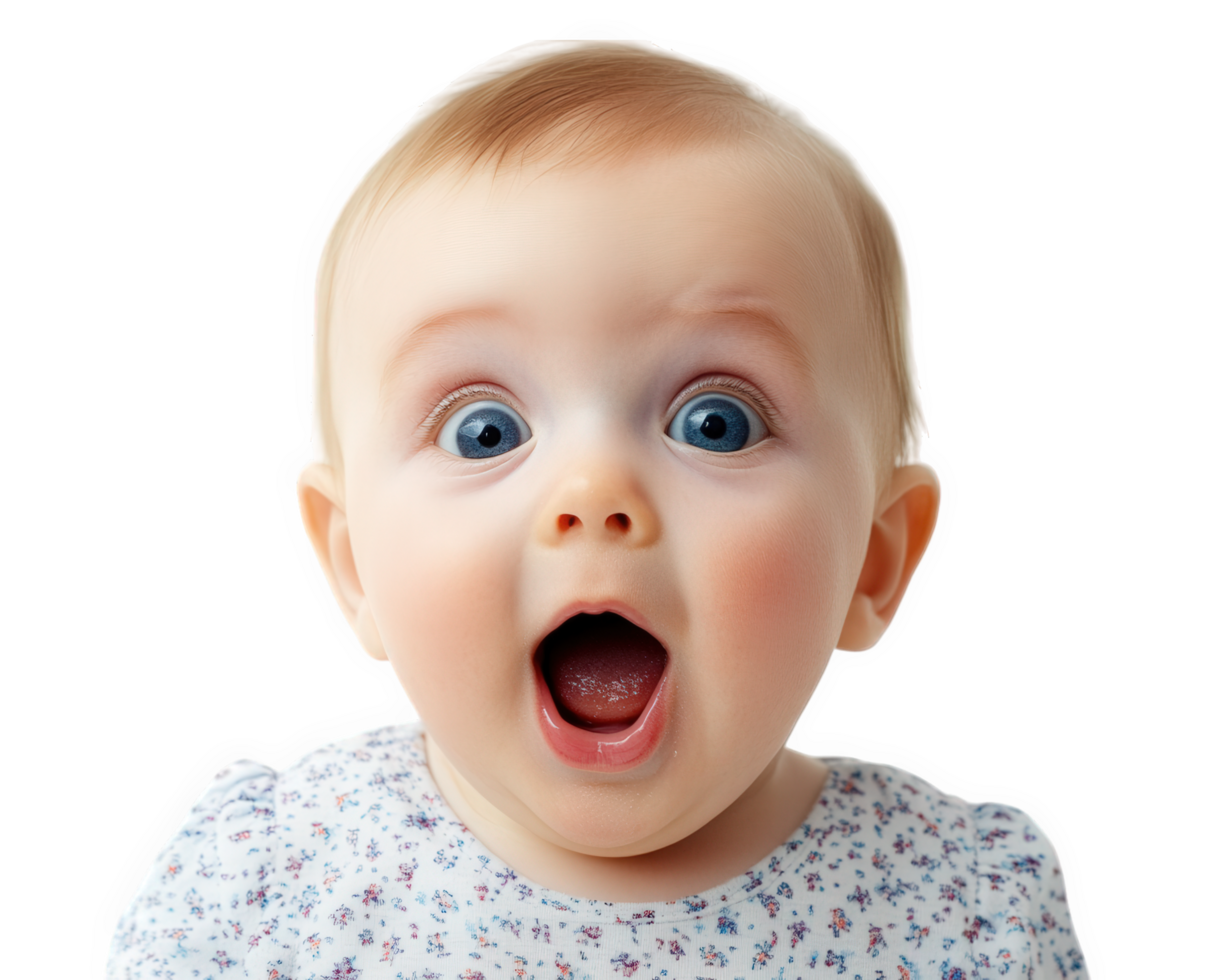 A baby with a shocked expression on its face png