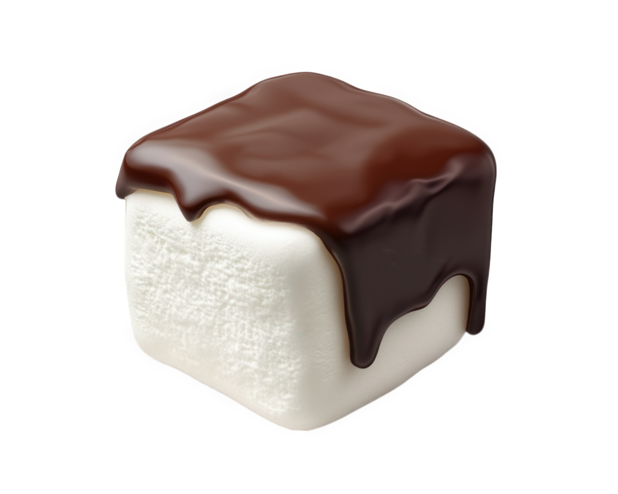 A marshmallow with chocolate on it png