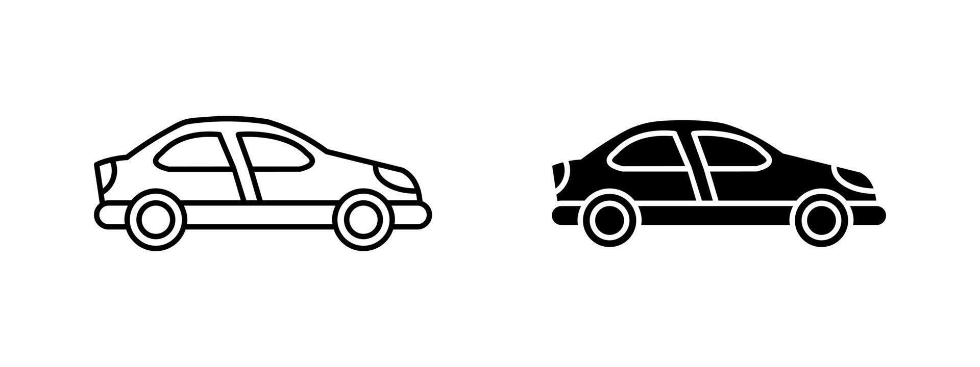Car icon. Sedan vehicle illustration. Personal transport and mobility symbol for modern commuting, travel and road transportation. Automobile pictogram. vector