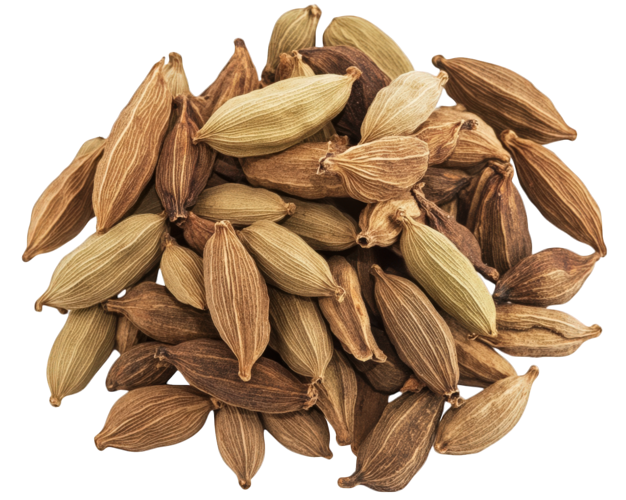 Cardamom seeds on a black background png
