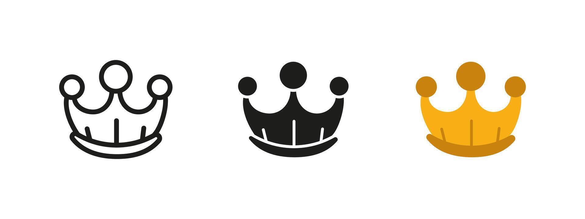 Crown icon. Royal headpiece illustration. Symbol of monarchy, luxury and power. Authority, nobility and leadership sign. Regal and elite emblem. vector