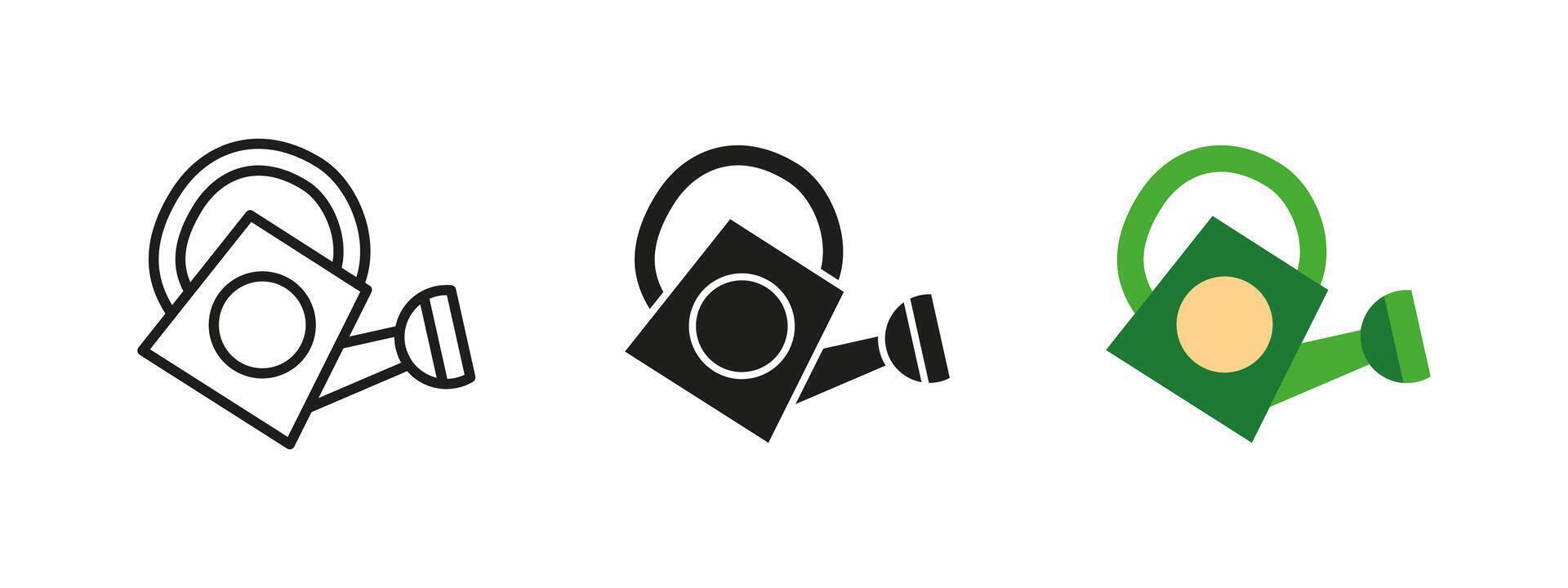 Watering can icon. Garden irrigation tool illustration. Essential equipment for nurturing plants and maintaining soil moisture. Farming, horticulture and backyard gardening concept. vector