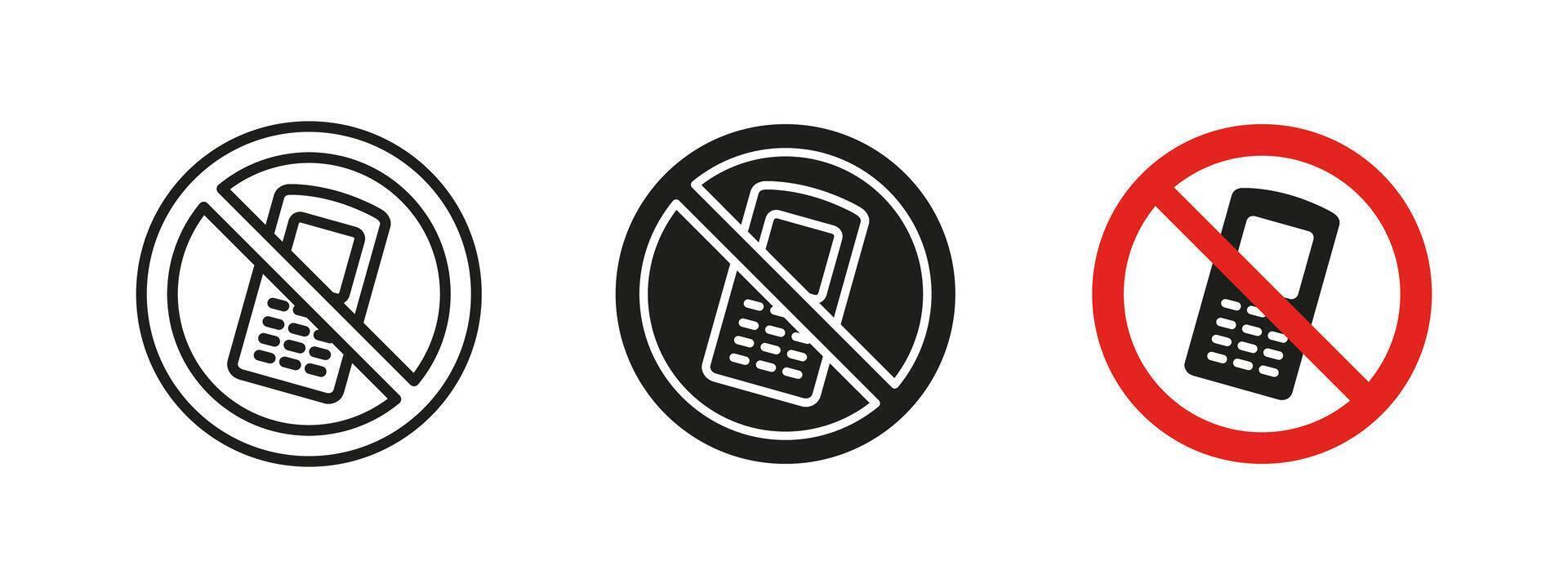 No phone icon. Mobile phone restriction illustration. Prohibited communication and signal ban symbol. Security, safety and policy enforcement concept. Warning and alert pictogram. vector