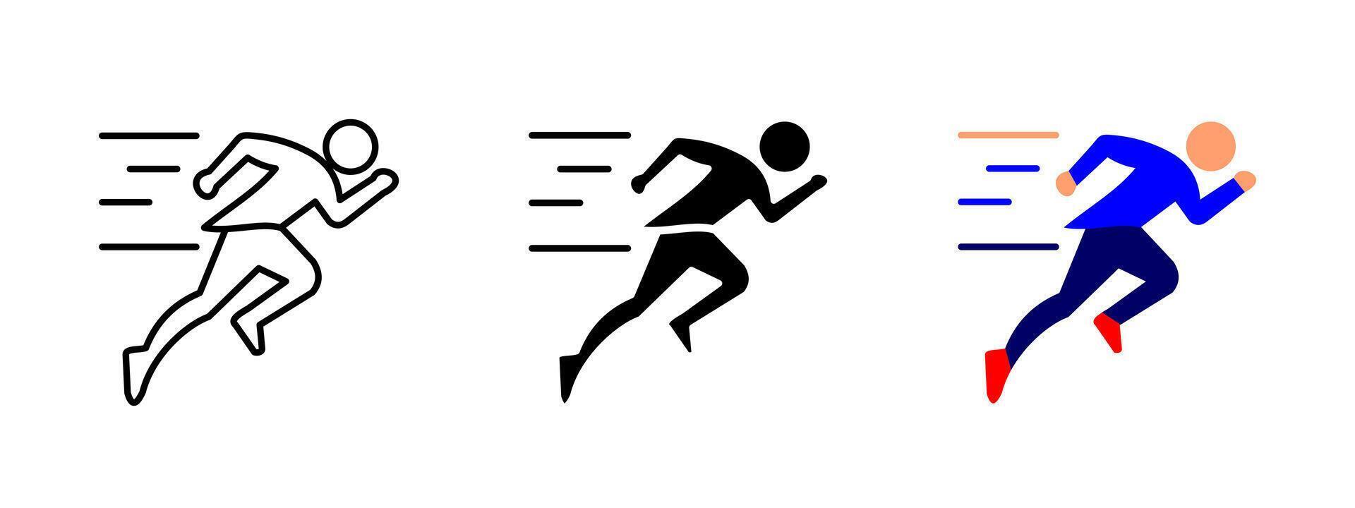Runner icon. Sprinting athlete illustration. Dynamic motion and speed symbol for sports, competition and training. Fitness and agility pictogram. vector