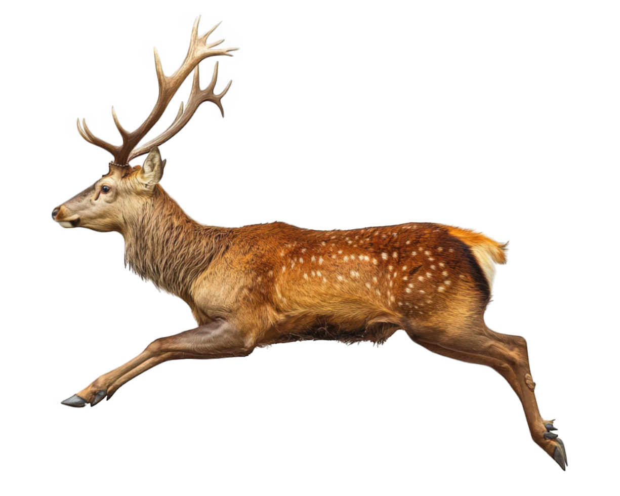 A deer running on a black background png