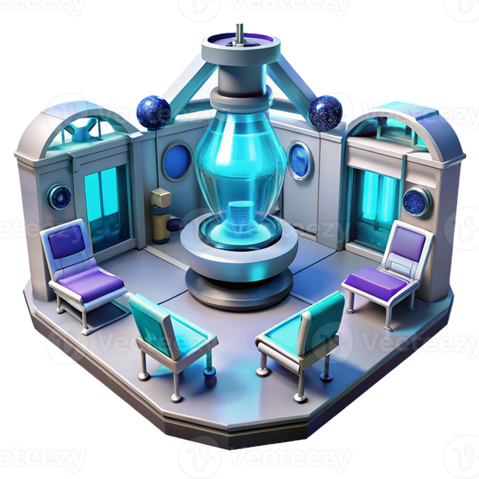 stunning vintage A futuristic laboratory filled with advanced technology, glowing screens and equipment, sterile and clinical lighting, sci-fi style detailed png