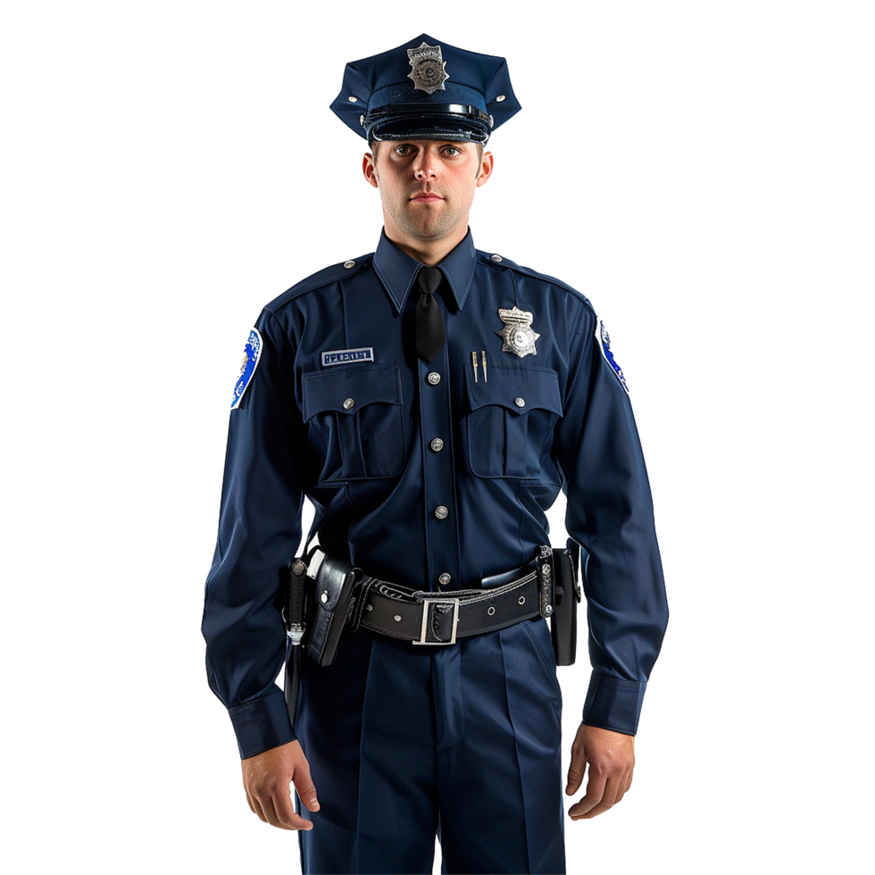 Portrait of a Confident Police Officer in Full Uniform png