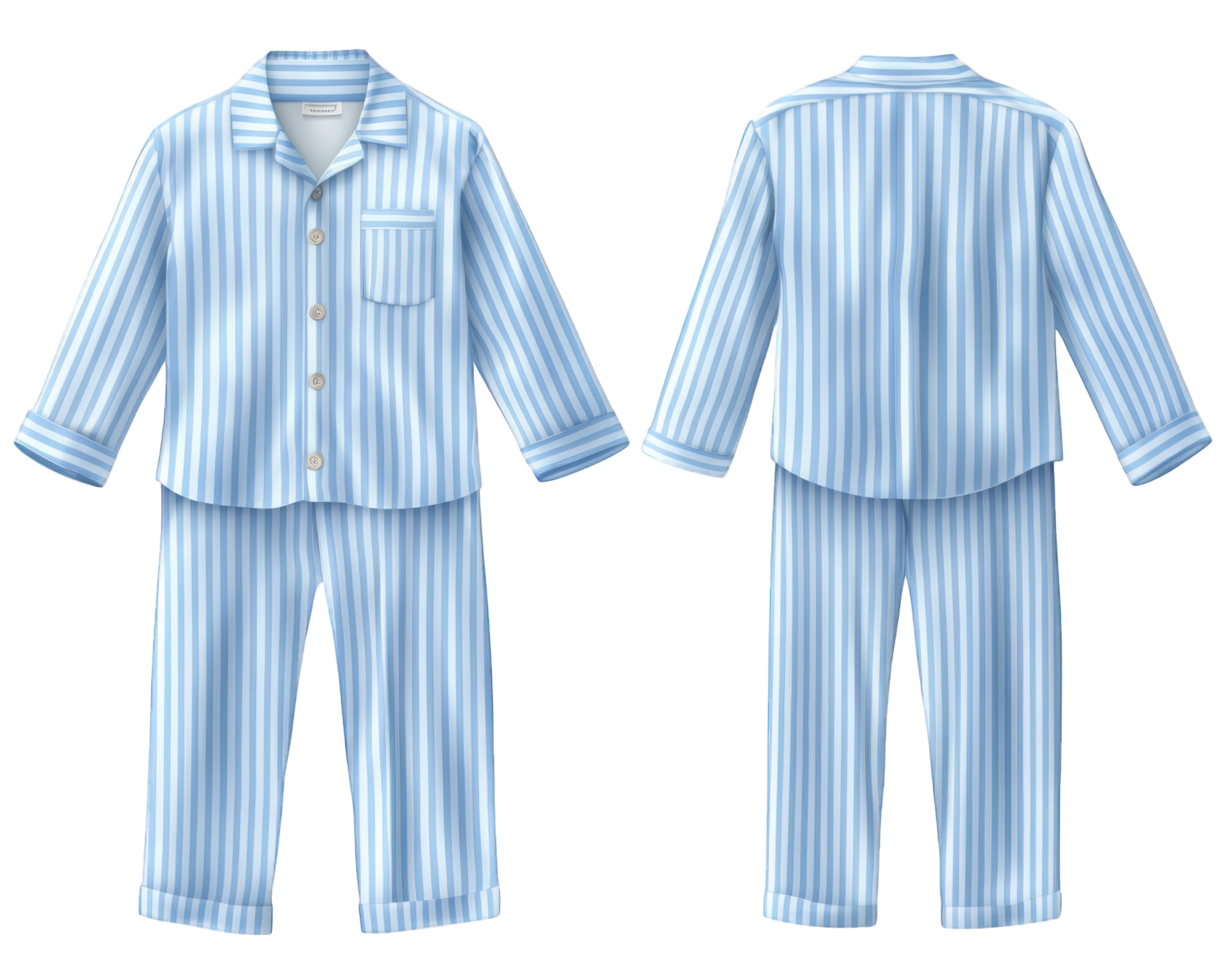 Blue and white striped pajamas png
