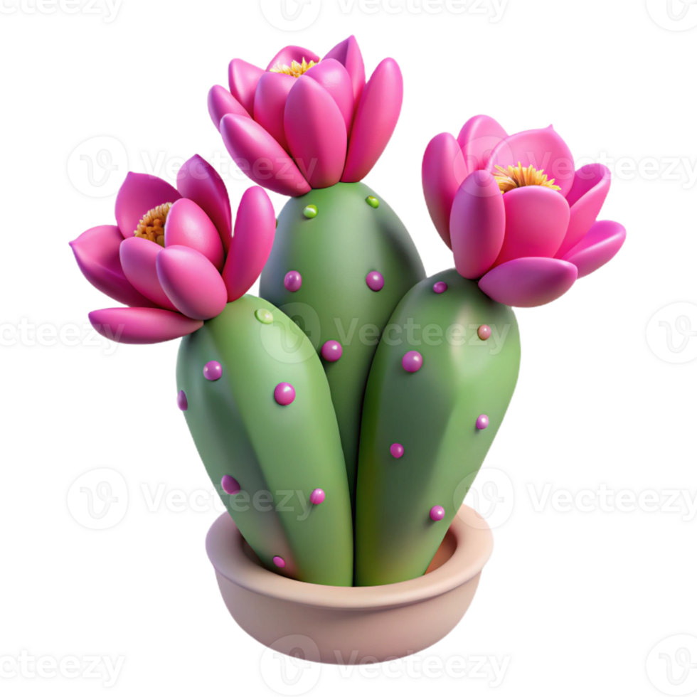 wonderful minimalist A desert cactus blooming with vibrant pink flowers, harsh sunlight, minimalist style exclusive png