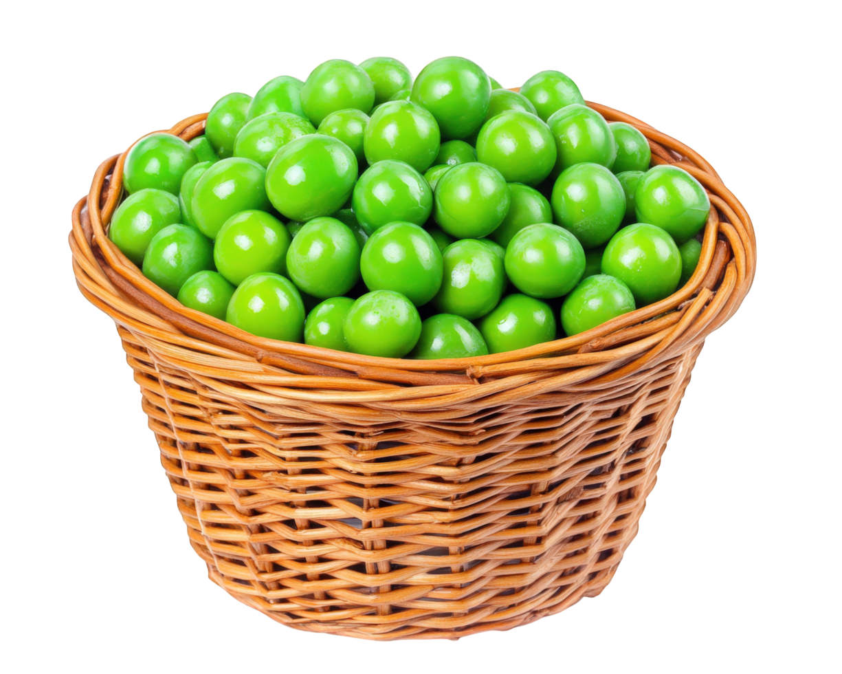 A basket full of green peas on a black background png