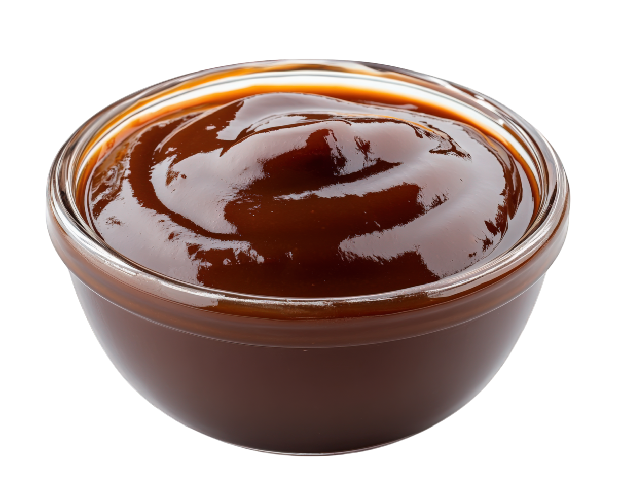 A bowl of barbecue sauce on a black background png