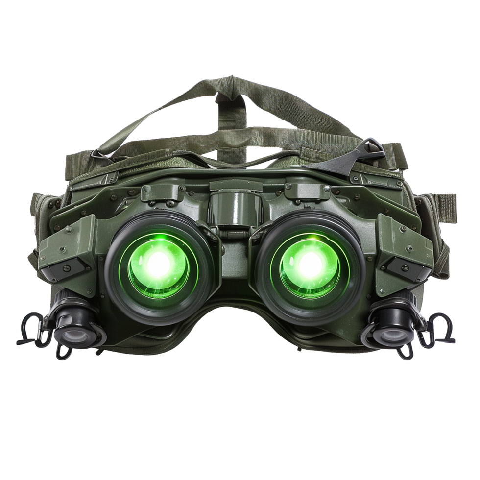 Advanced Military Night Vision Goggles with Integrated Head Mount and Illumination png