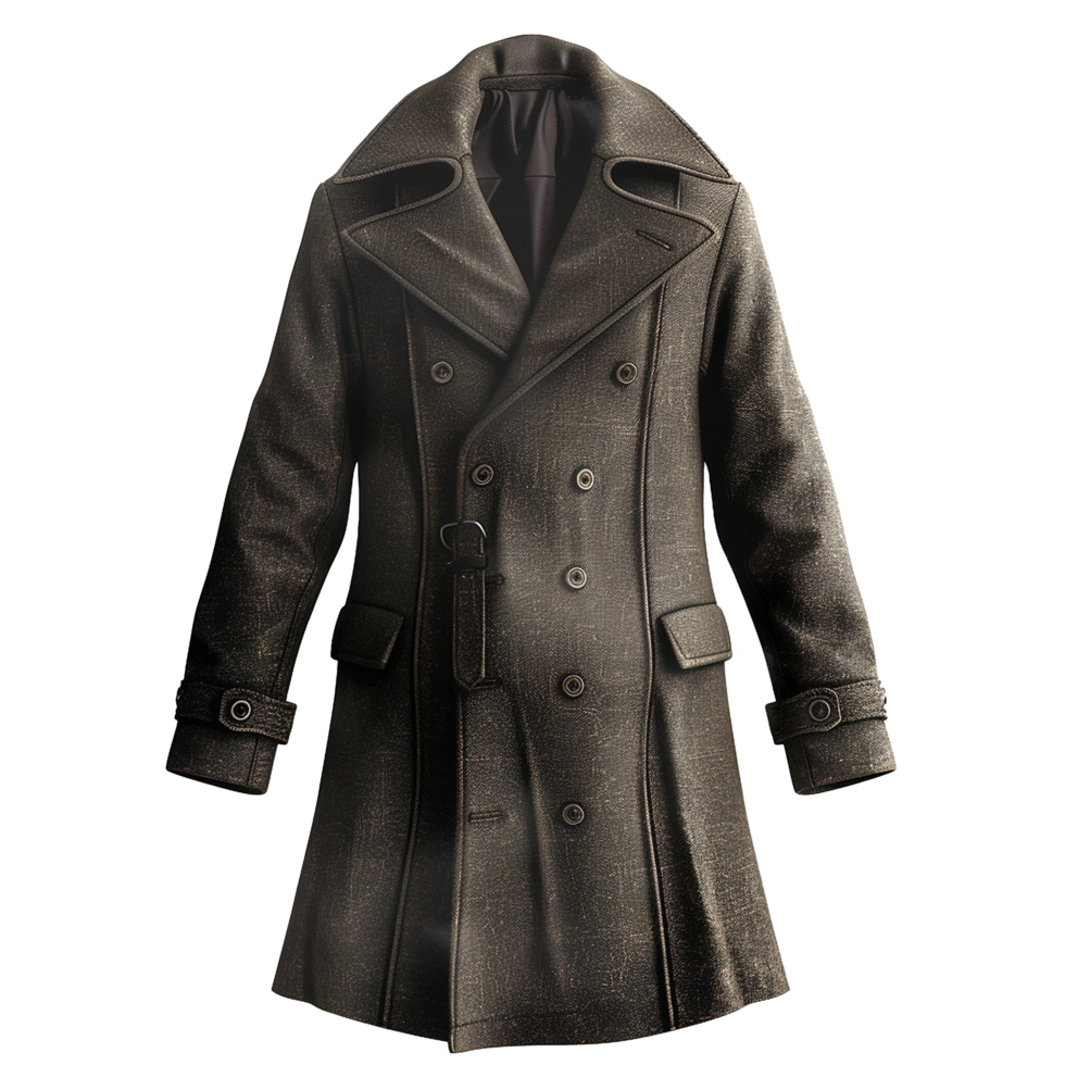 Men's Stylish Double Breasted Peacoat Winter Warm Overcoat Jacket png