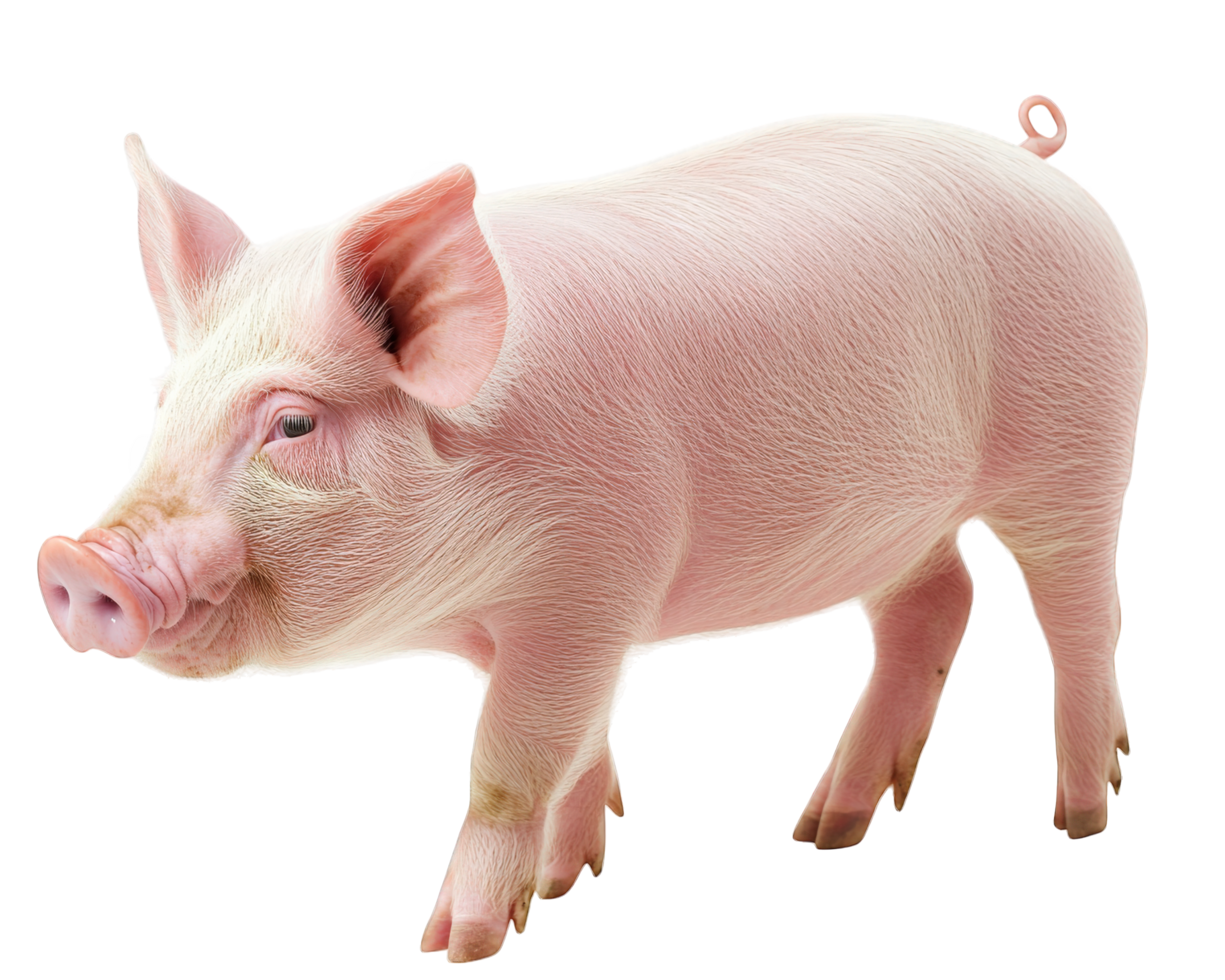 A pig is standing on a black background png
