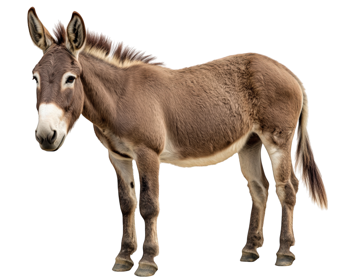 A brown donkey standing in front of a black background png
