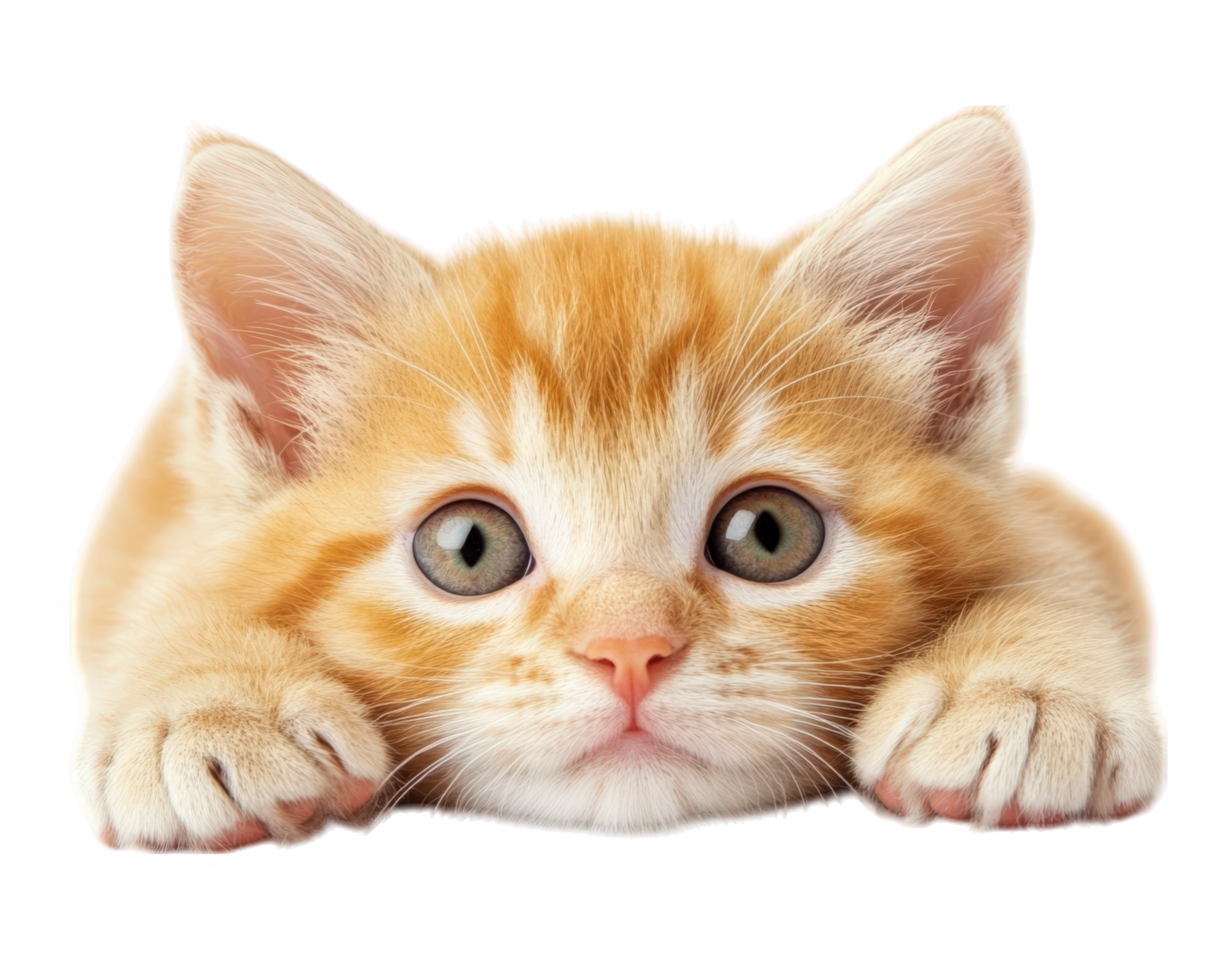 A kitten laying down on a black background png