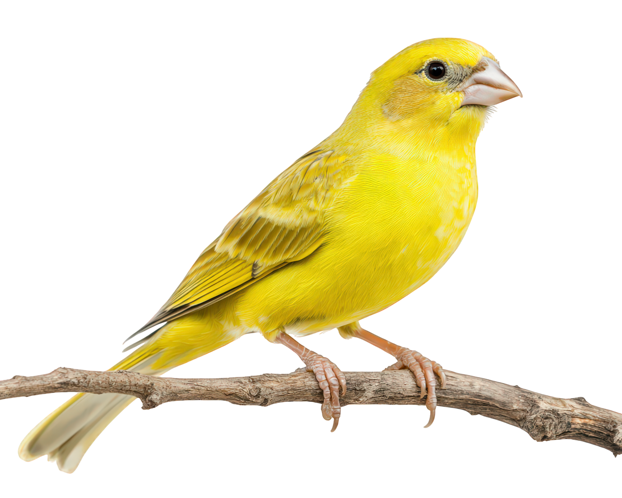 A yellow bird sitting on a branch png