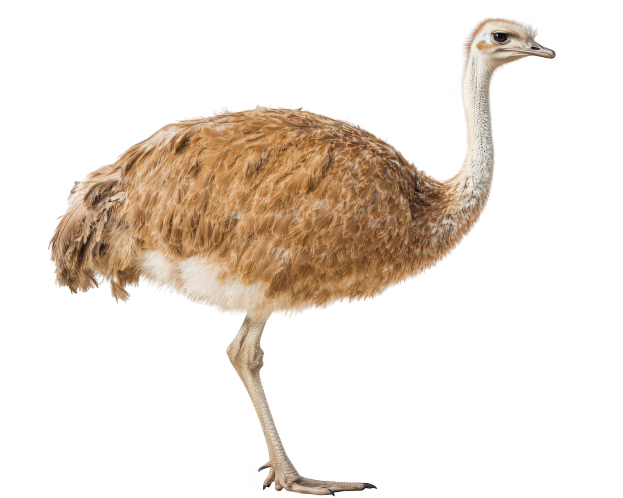 An ostrich is standing on a black background png