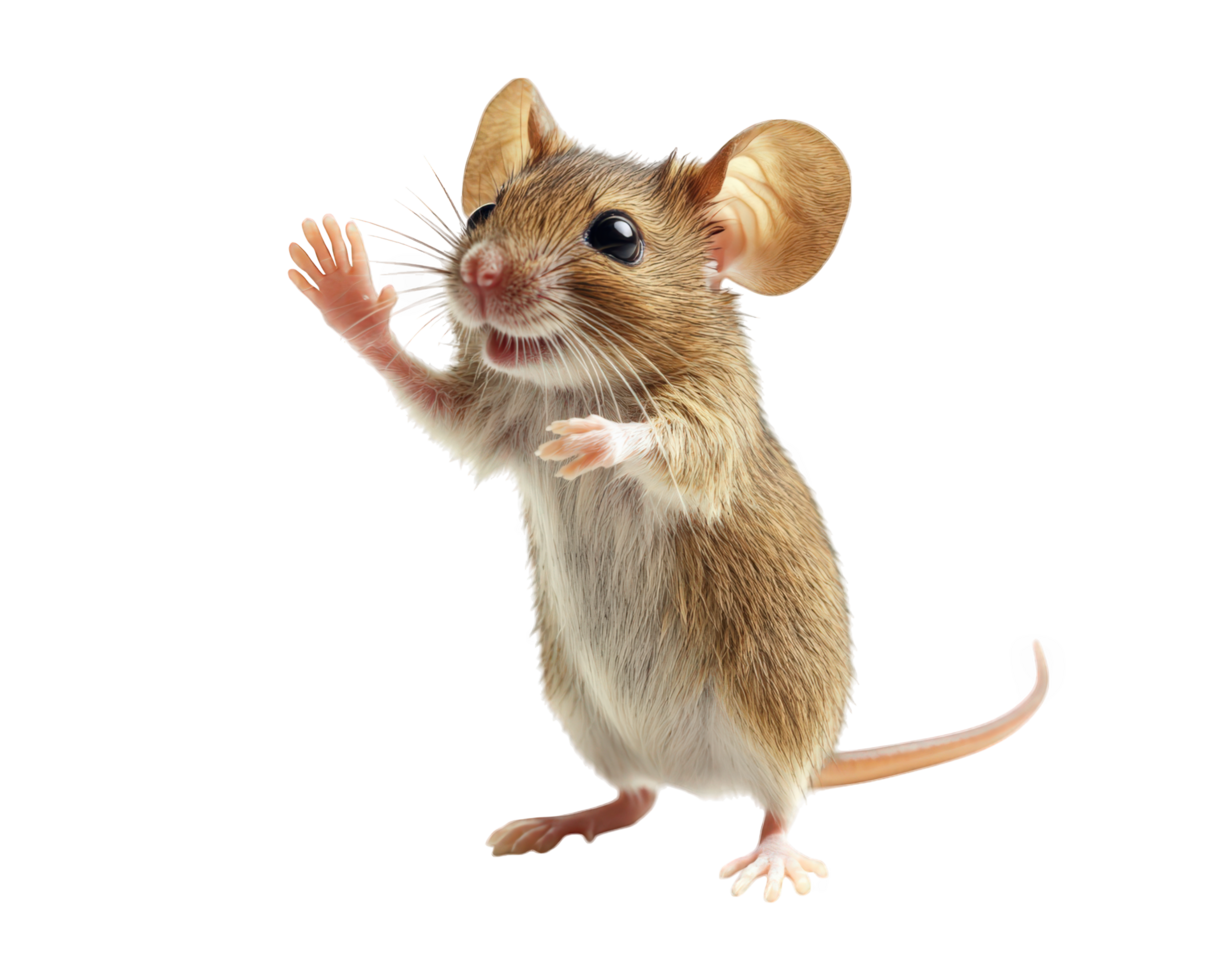 A mouse is standing up on its hind legs png