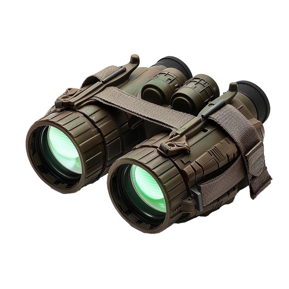 Advanced Military Grade Night Vision Binoculars with Green Illumination for Enhanced LowLight Visibility png